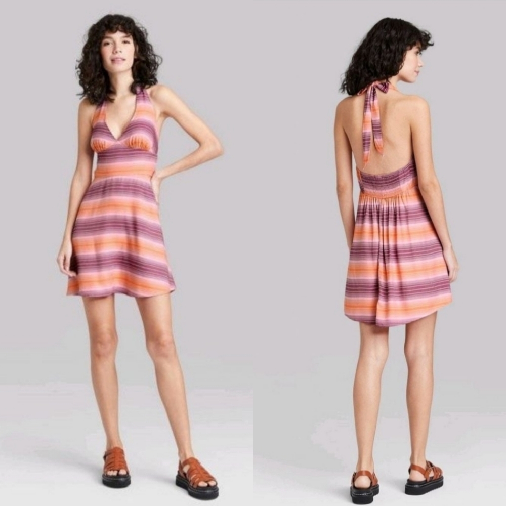 Wild Fable Halter Neck Sleeveless Fit & Flare Mini Dress PLUS XXL NWT 331087441